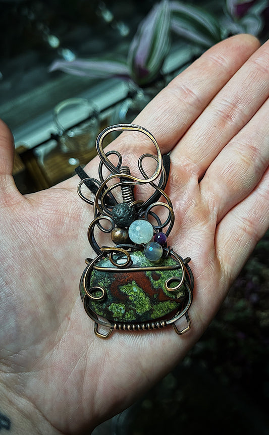 Dragon Jasper Cauldron Pendant
