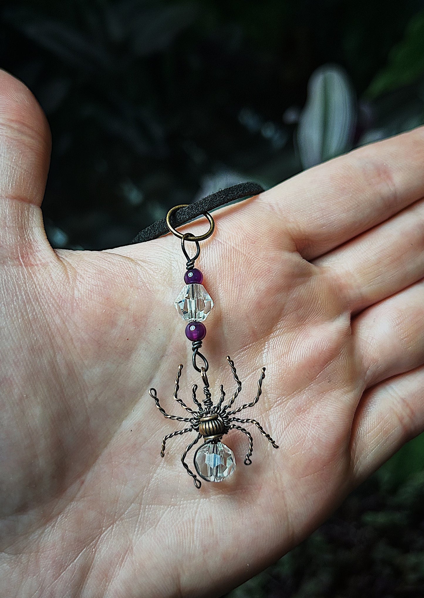 Beaded Dangle Spider Pendant