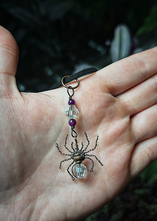 Beaded Dangle Spider Pendant