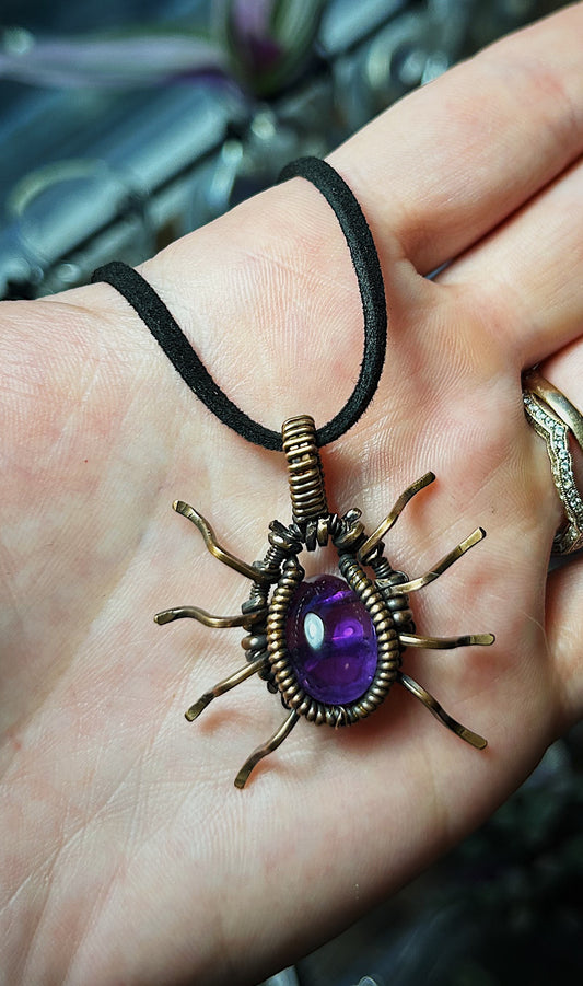 Amethyst Spider Pendant